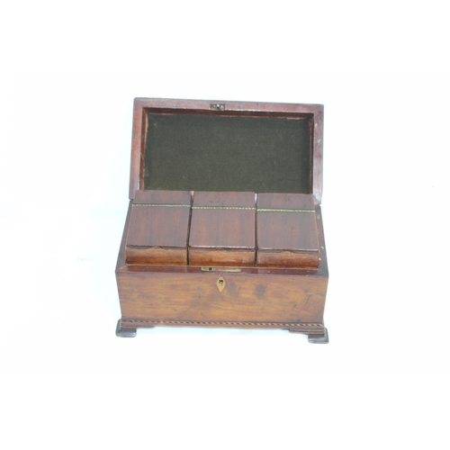 442 - ANTIQUE GEORGIAN TEA CADDY 
25.5 X 15.5CM