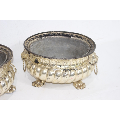 443 - PAIR OF VINTAGE METAL PLANTERS
27 X 14CM