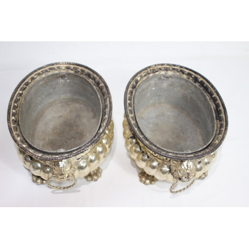 443 - PAIR OF VINTAGE METAL PLANTERS
27 X 14CM