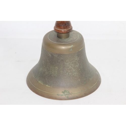 538 - VINTAGE BRONZE SCHOOL BELL