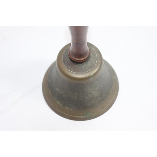 538 - VINTAGE BRONZE SCHOOL BELL