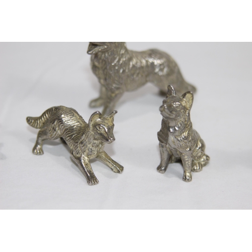 563 - QUANTITY OF PEWTER AND PLATED ANIMAL FIGURES 
6CM