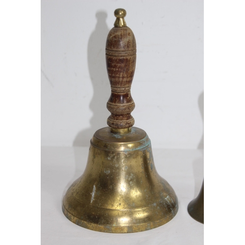 579 - 2 X VINTAGE HAND BELLS 
24CM