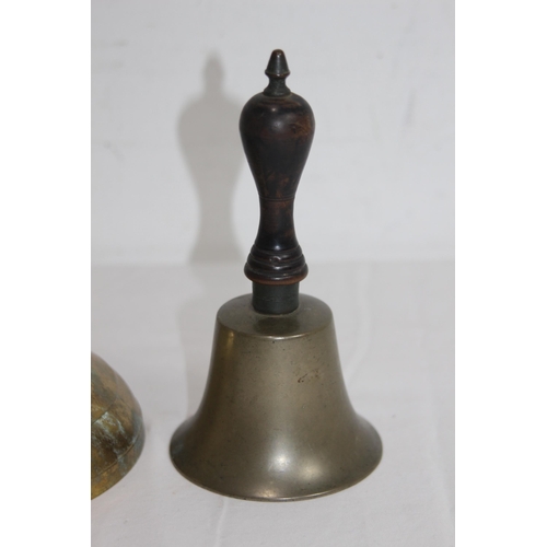 579 - 2 X VINTAGE HAND BELLS 
24CM