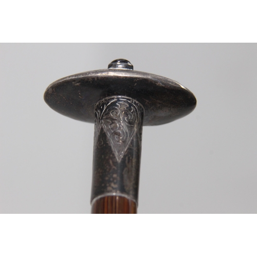 615 - VINTAGE ART NOUVEAU SILVER TOPPED UMBRELLA