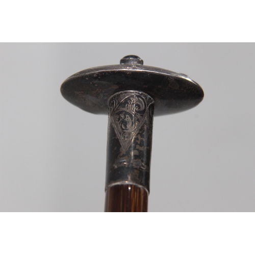 615 - VINTAGE ART NOUVEAU SILVER TOPPED UMBRELLA