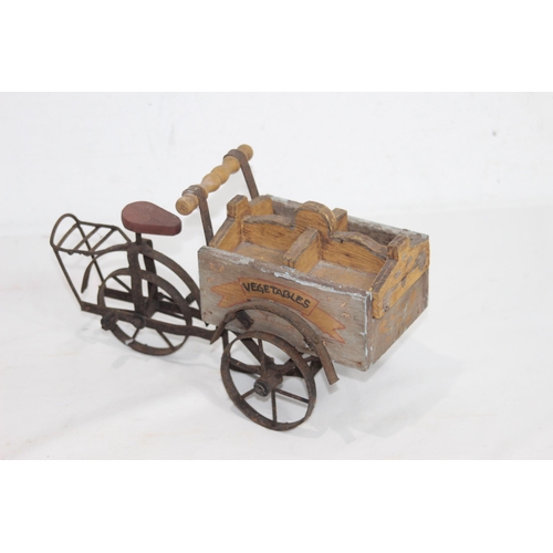 687 - VINTAGE WOODEN TRADERS TOY BIKE 
28CM