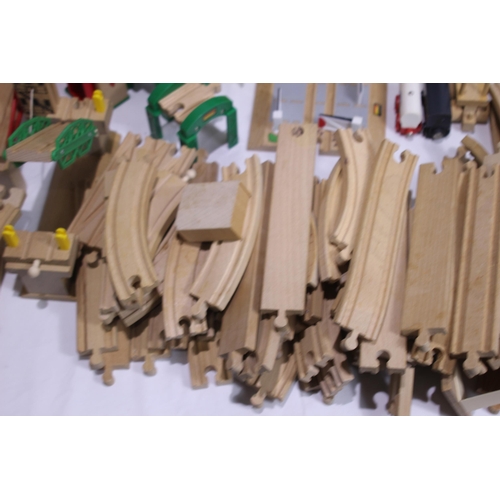 696 - LARGE QUANTITY OF BRIO TRAINS AND TRACK ETC