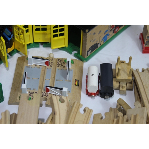 696 - LARGE QUANTITY OF BRIO TRAINS AND TRACK ETC