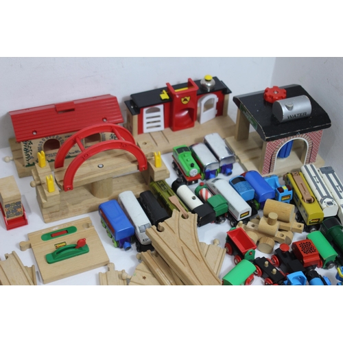 696 - LARGE QUANTITY OF BRIO TRAINS AND TRACK ETC