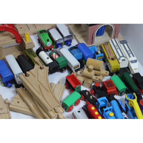 696 - LARGE QUANTITY OF BRIO TRAINS AND TRACK ETC