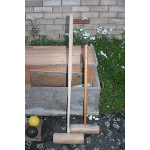 752 - VINTAGE BOXED CROQUET SET