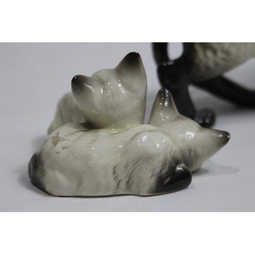 826 - 2 X BESWICK CATS 
17CM