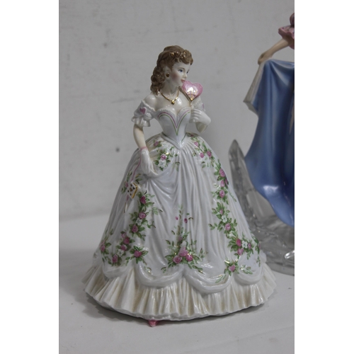 830 - 3 X FIGURES INCLUDING ROYAL WORCESTER ETC 
31CM