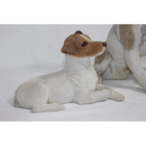 833 - JACK RUSSELL FIGURE PLUS ONE OTHER 
34CM