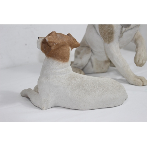 833 - JACK RUSSELL FIGURE PLUS ONE OTHER 
34CM