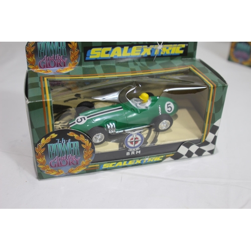 714 - 4 X BOXED VINTAGE POWER AND GLORY SCALEXTRIC CARS