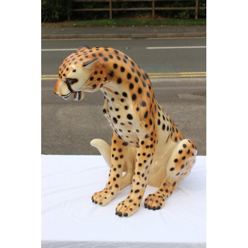 834 - LARGE VINTAGE LEOPARD FIGURE - A/F TO TAIL
66 X 62CM