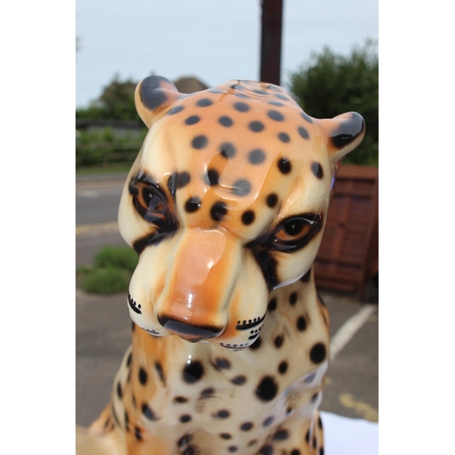 834 - LARGE VINTAGE LEOPARD FIGURE - A/F TO TAIL
66 X 62CM