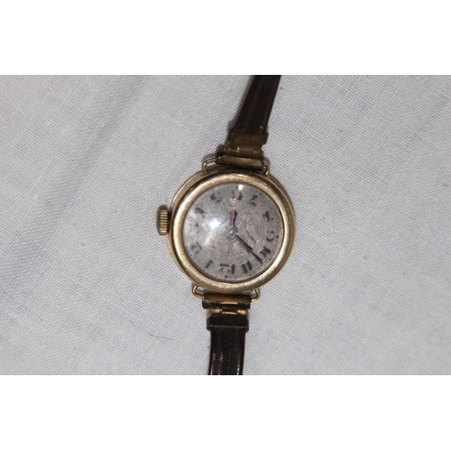 1168 - VINTAGE 9CT GOLD BACKED WRISTWATCH