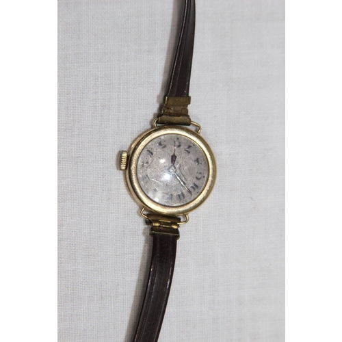 1168 - VINTAGE 9CT GOLD BACKED WRISTWATCH