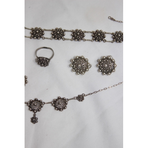 1136 - QUANTITY OF SILVER AND MARCASITE JEWELLERY