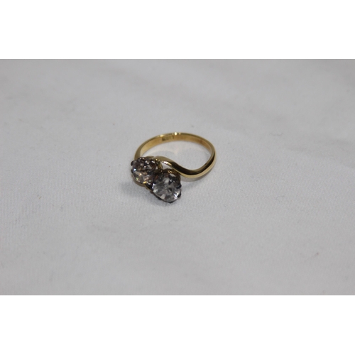 1232 - 18CT GOLD RING - 4.2G - SIZE N 1/2