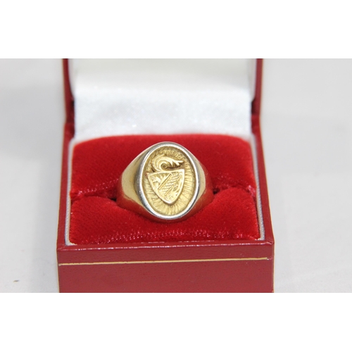 1249 - 18CT GOLD GENTS RING - 16.65G - SIZE S