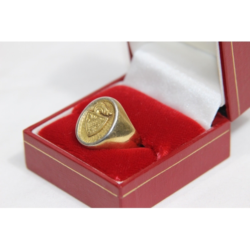 1249 - 18CT GOLD GENTS RING - 16.65G - SIZE S