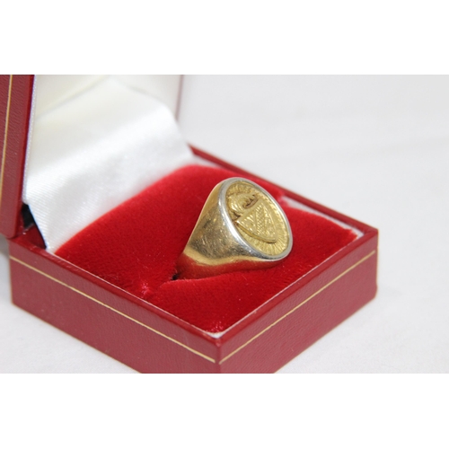 1249 - 18CT GOLD GENTS RING - 16.65G - SIZE S