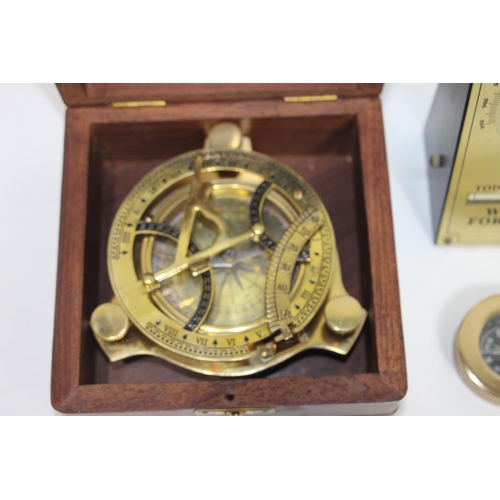 883 - SEXTANT, COMPASS AND WEATHER BAROMETER