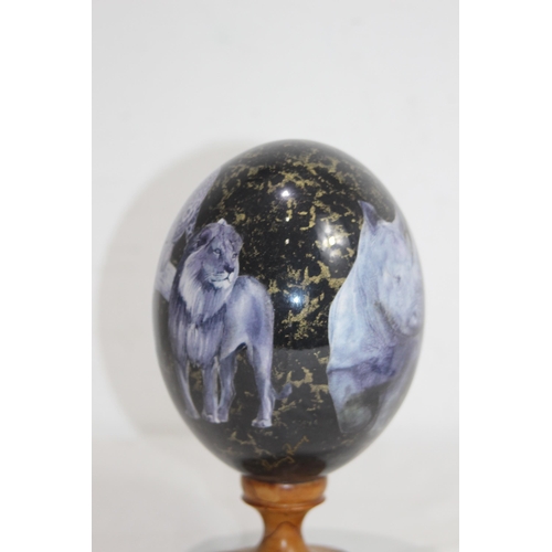 903 - PAINTED EMU EGG ON STAND 
21CM