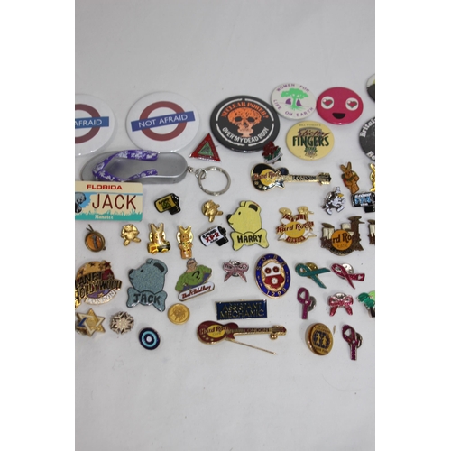 907 - QUANTITY OF PINS AND BADGES