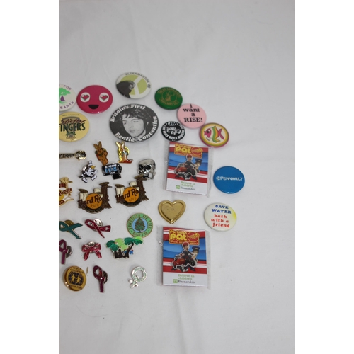 907 - QUANTITY OF PINS AND BADGES