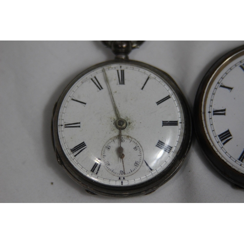 909 - 2 X VINTAGE FOB WATCHES - ONE IS SILVER