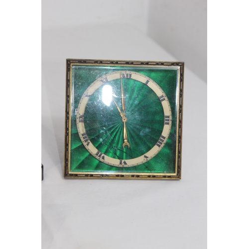 914 - 4 X VINTAGE CLOCKS - INCLUDING ONE SILVER BACKED 
13CM