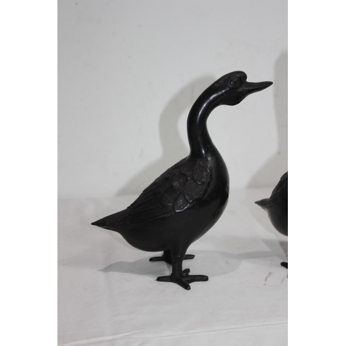 920 - PAIR OF JAPANESE BRONZED DUCKS 
29CM