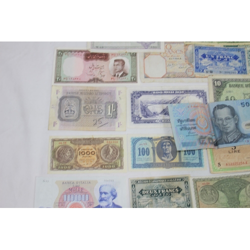 970 - QUANTITY OF VARIOUS NOTES INCLUDING MILITARY SHILLING NOTE