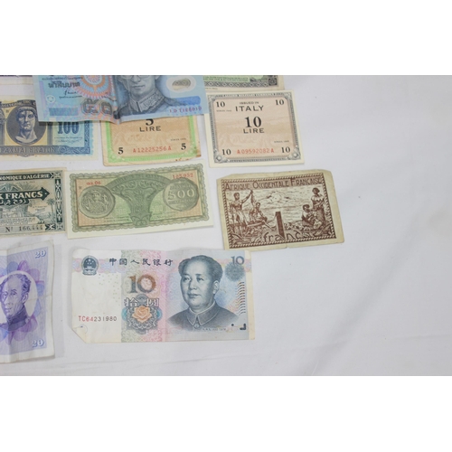 970 - QUANTITY OF VARIOUS NOTES INCLUDING MILITARY SHILLING NOTE