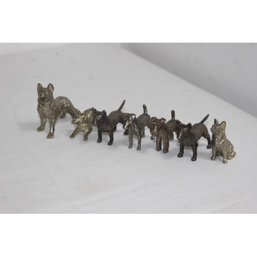 563 - QUANTITY OF PEWTER AND PLATED ANIMAL FIGURES 
6CM