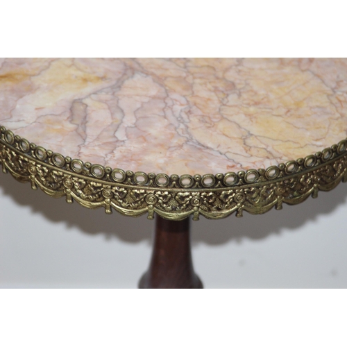 18 - PAIR OF MARBLE TOPPED WINE TABLES 
39 X 56CM