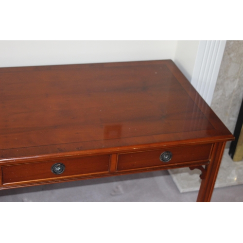 20 - QUANTITY OF YEW WOOD TABLE AND TV CABINET x5 
87 X 44 X 63CM