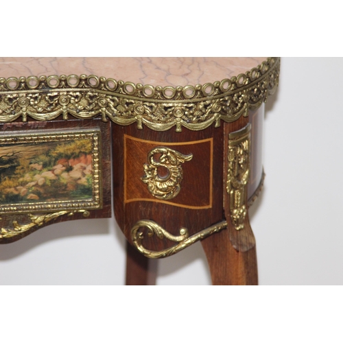 22 - ORNATE KIDNEY SHAPED SIDE TABLE 
59 X 36 X 69CM