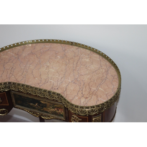 22 - ORNATE KIDNEY SHAPED SIDE TABLE 
59 X 36 X 69CM