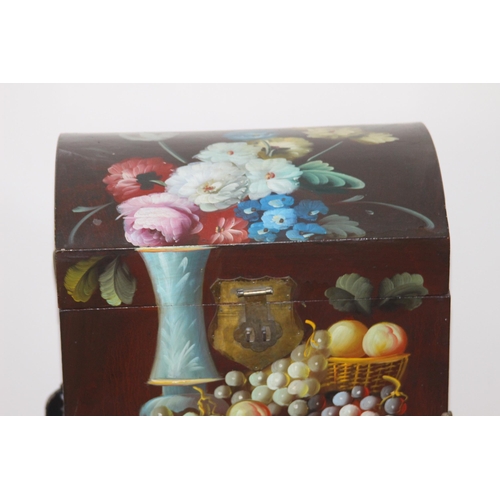 24 - ORNATE TRUNK ON CABRIOL LEGS 
46 X 37 X 62CM