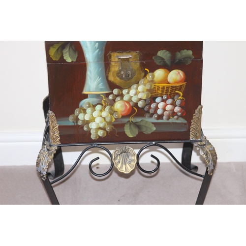 24 - ORNATE TRUNK ON CABRIOL LEGS 
46 X 37 X 62CM