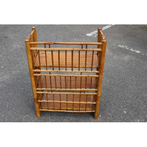 27 - VINTAGE BAMBOO FOLDING SHELVES 
57 X 29 X 80CM