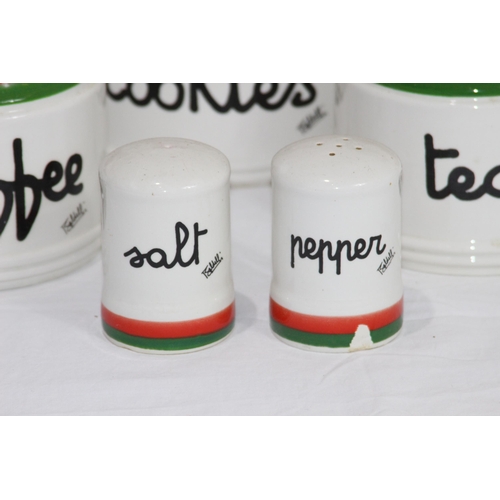 234 - QUANTITY OF ITALIAN STORAGE JARS ETC 
25CM