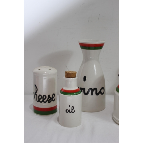 234 - QUANTITY OF ITALIAN STORAGE JARS ETC 
25CM