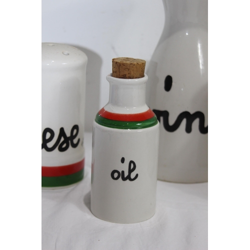 234 - QUANTITY OF ITALIAN STORAGE JARS ETC 
25CM